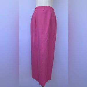 Talbots Women’s Long Pencil Skirt Linen Blend Full Button Back Bubble Gum Size 6